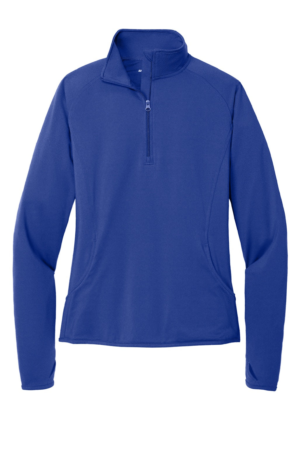 Sport-Tek LST850 Womens Sport-Wick Moisture Wicking 1/4 Zip Sweatshirt w/ Pouch Pocket True Royal Blue Flat Front