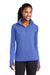 Sport-Tek LST850 Womens Sport-Wick Moisture Wicking 1/4 Zip Sweatshirt w/ Pouch Pocket Heather True Royal Blue Model Front