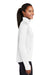 Sport-Tek LST850 Womens Sport-Wick Moisture Wicking 1/4 Zip Sweatshirt w/ Pouch Pocket White Model Side