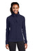 Sport-Tek LST852 Womens Sport-Wick Moisture Wicking Full Zip Jacket True Navy Blue Model Front