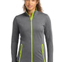 Sport-Tek Womens Sport-Wick Moisture Wicking Full Zip Jacket - Heather Charcoal Grey/Charge Green