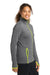 Sport-Tek LST853 Womens Sport-Wick Moisture Wicking Full Zip Jacket Heather Charcoal Grey/Charge Green Model Side
