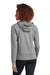 Sport-Tek LST856 Womens Sport-Wick Moisture Wicking 1/4 Zip Hooded Sweatshirt Hoodie w/ Pouch Pocket Heather Charcoal Grey Model Back