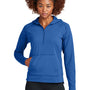 Sport-Tek Womens Sport-Wick Moisture Wicking 1/4 Zip Hooded Sweatshirt Hoodie w/ Pouch Pocket - True Royal Blue