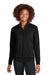 Sport-Tek LST857 Womens Sport-Wick Moisture Wicking Full Zip Cadet Jacket Black Model Front