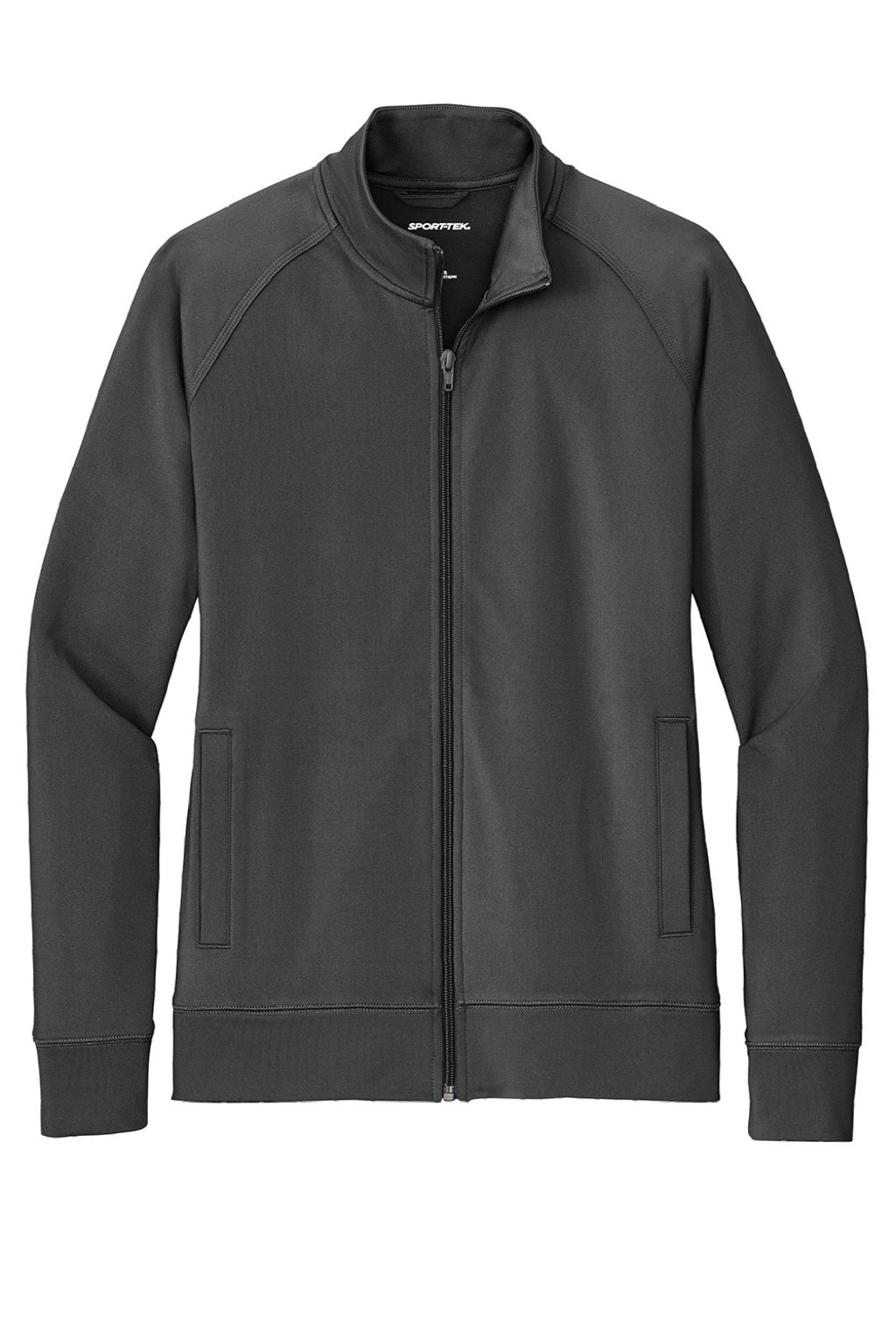 Sport-Tek LST857 Womens Sport-Wick Moisture Wicking Full Zip Cadet Jacket Charcoal Grey Flat Front