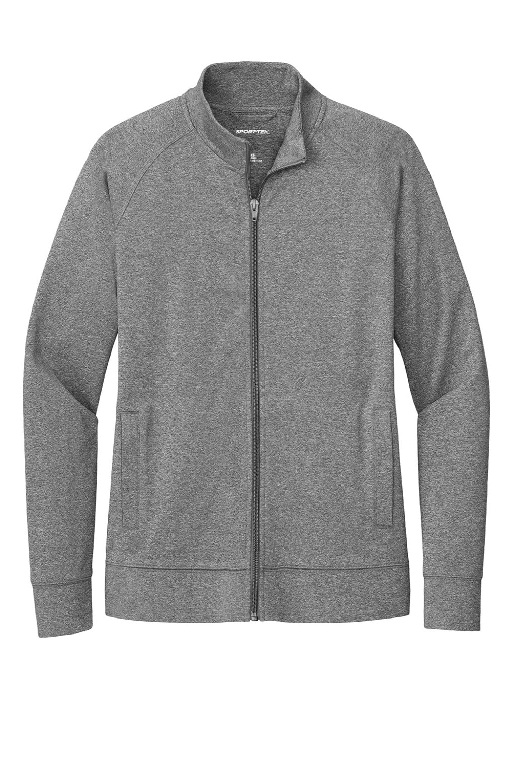 Sport-Tek LST857 Womens Sport-Wick Moisture Wicking Full Zip Cadet Jacket Heather Charcoal Grey Flat Front