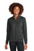 Sport-Tek LST857 Womens Sport-Wick Moisture Wicking Full Zip Cadet Jacket Charcoal Grey Model Front