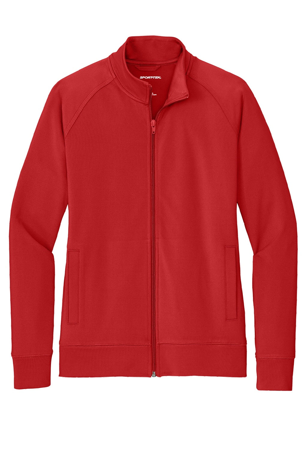 Sport-Tek LST857 Womens Sport-Wick Moisture Wicking Full Zip Cadet Jacket Deep Red Flat Front