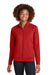Sport-Tek LST857 Womens Sport-Wick Moisture Wicking Full Zip Cadet Jacket Deep Red Model Front