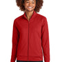 Sport-Tek Womens Sport-Wick Moisture Wicking Full Zip Cadet Jacket - Deep Red