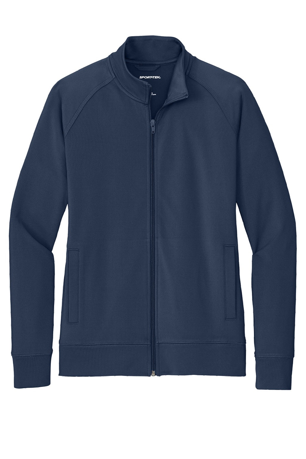 Sport-Tek LST857 Womens Sport-Wick Moisture Wicking Full Zip Cadet Jacket True Navy Blue Flat Front