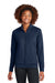 Sport-Tek LST857 Womens Sport-Wick Moisture Wicking Full Zip Cadet Jacket True Navy Blue Model Front