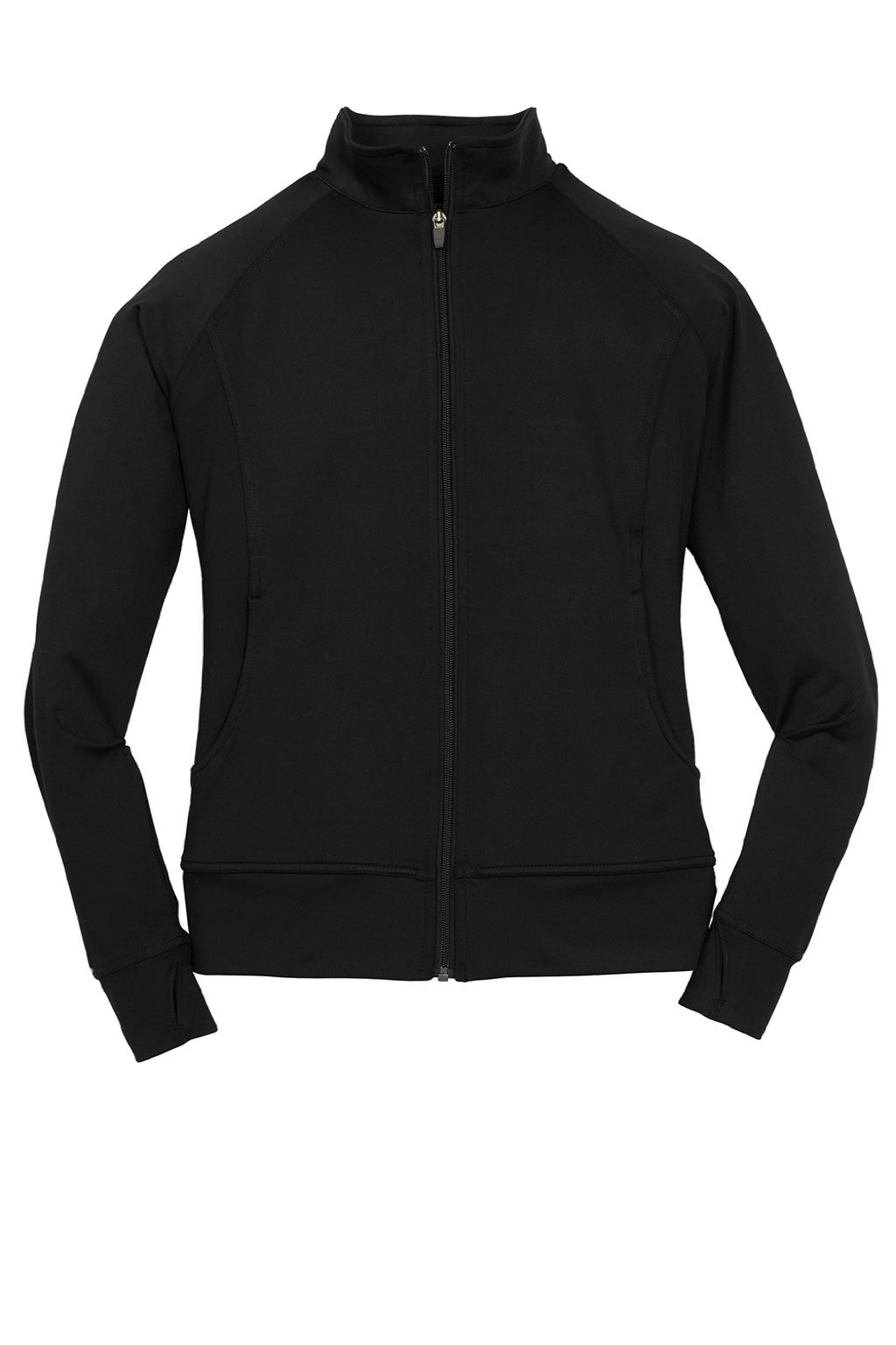 Sport-Tek LST885 Womens NRG Full Zip Sweatshirt w/ Pockets Black Flat Front