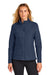 Sport-Tek LST940 Womens Teknical Hybrid Full Zip Jacket True Navy Blue Model Front