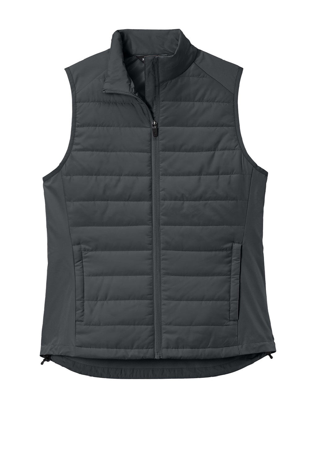 Sport-Tek LST941 Womens Teknical Hybrid Full Zip Vest Iron Grey Flat Front