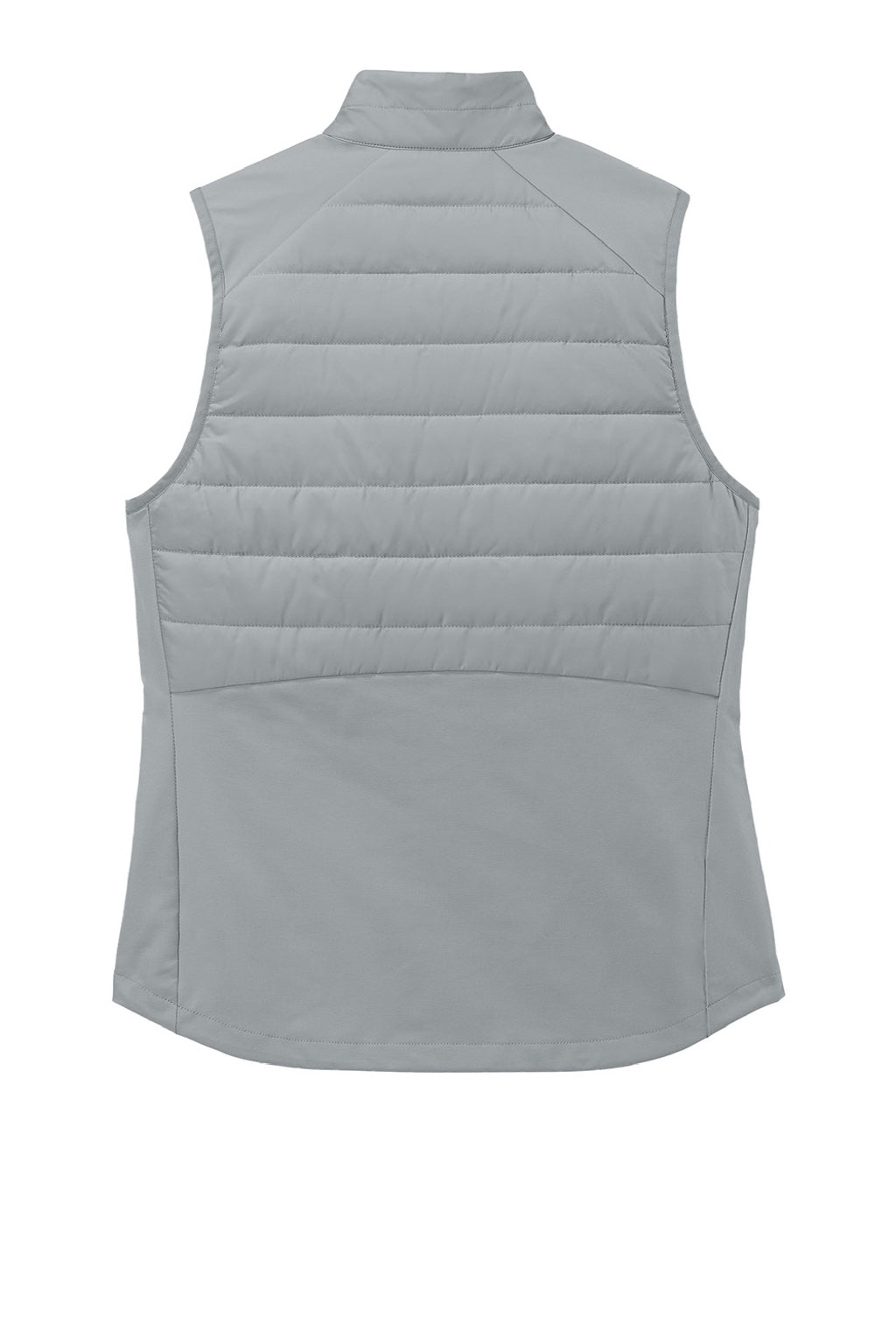 Sport-Tek LST941 Womens Teknical Hybrid Full Zip Vest Silver Grey Flat Back