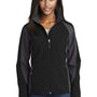 Sport-Tek Womens Water Resistant Full Zip Jacket - Black/Iron Grey - Closeout