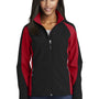 Sport-Tek Womens Water Resistant Full Zip Jacket - Black/True Red - Closeout