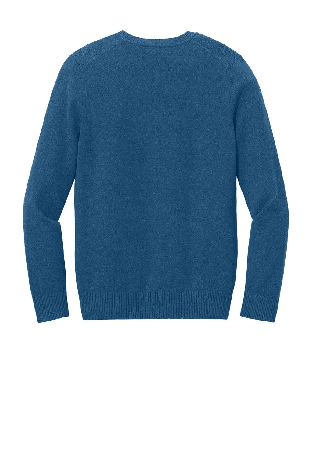 Port Authority LSW2850 Womens Easy Care Long Sleeve V-Neck Sweater Heather Aegean Blue Flat Back