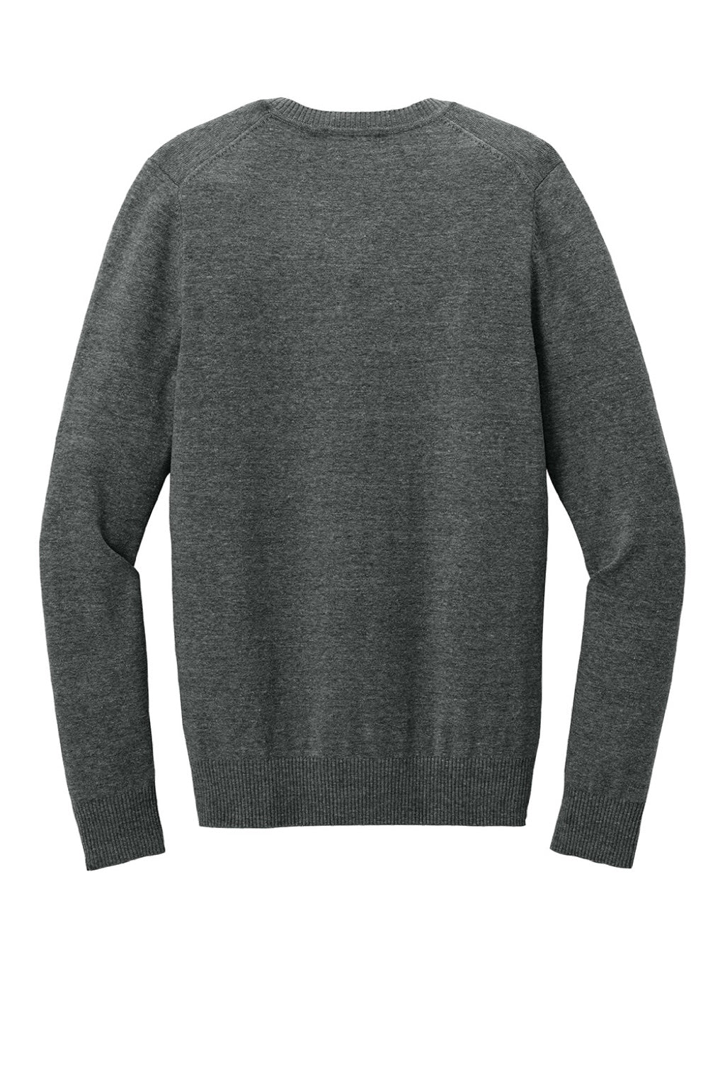 Port Authority LSW2850 Womens Easy Care Long Sleeve V-Neck Sweater Heather Charcoal Grey Flat Back