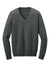 Port Authority LSW2850 Womens Easy Care Long Sleeve V-Neck Sweater Heather Charcoal Grey Flat Front