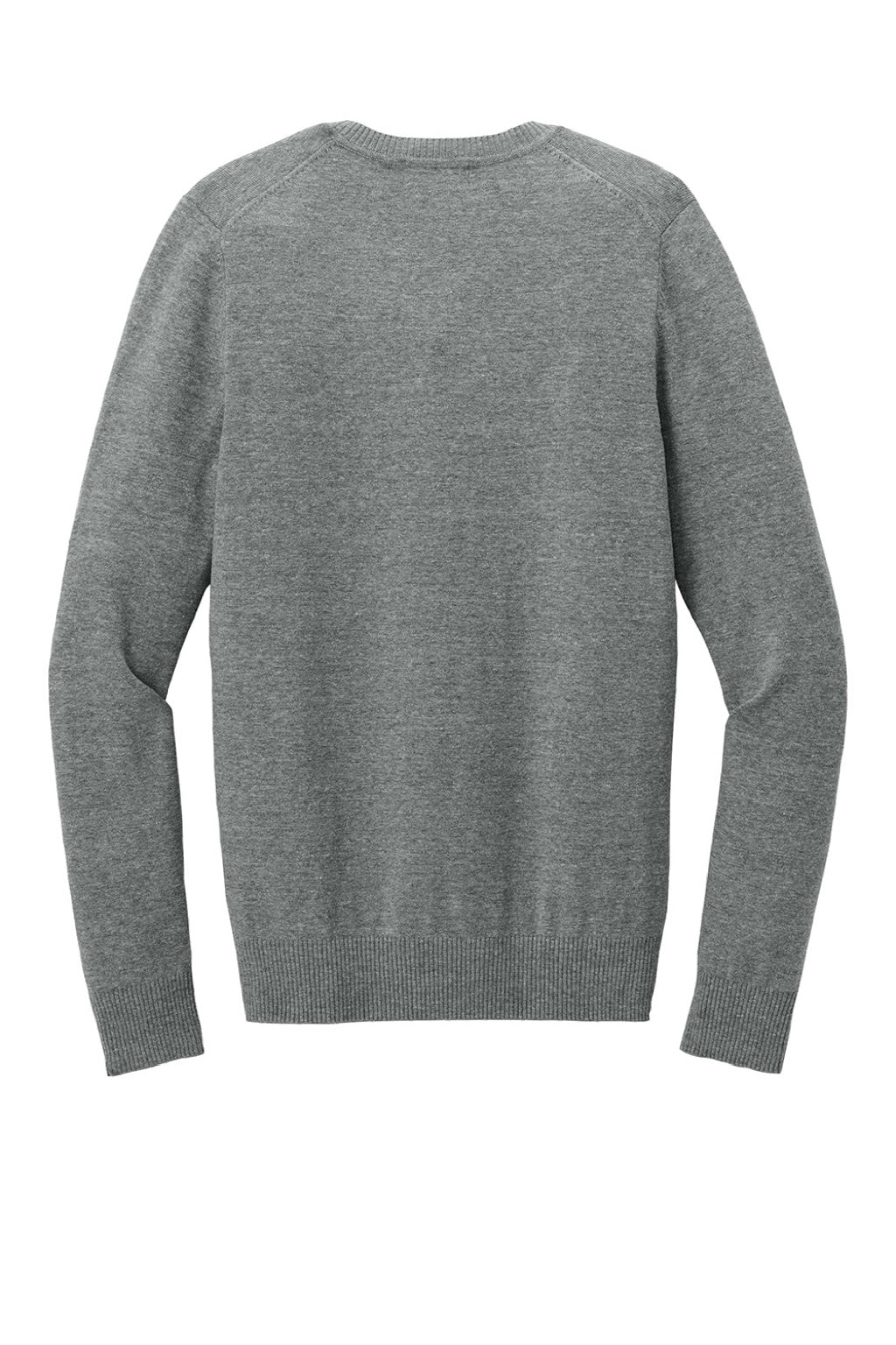 Port Authority LSW2850 Womens Easy Care Long Sleeve V-Neck Sweater Heather Medium Grey Flat Back