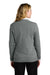 Port Authority LSW2850 Womens Easy Care Long Sleeve V-Neck Sweater Heather Medium Grey Model Back