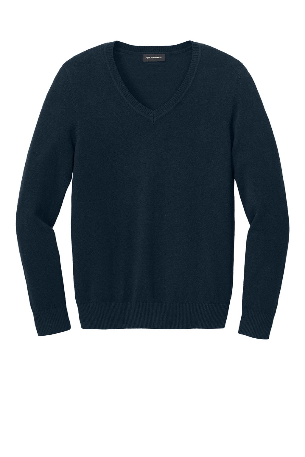 Port Authority LSW2850 Womens Easy Care Long Sleeve V-Neck Sweater River Navy Blue Flat Front