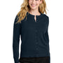 Port Authority Womens Easy Care Long Sleeve Button Front Cardigan Sweater - River Navy Blue