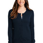Port Authority Womens Long Sleeve Cardigan Sweater - Navy Blue - Closeout