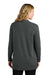 Port Authority LSW2890 Womens Easy Care Open Front Long Sleeve Cardigan Sweater w/ Pockets Heather Charcoal Grey Model Back