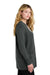 Port Authority LSW2890 Womens Easy Care Open Front Long Sleeve Cardigan Sweater w/ Pockets Heather Charcoal Grey Model Side