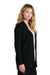 Port Authority LSW2890 Womens Easy Care Open Front Long Sleeve Cardigan Sweater w/ Pockets Deep Black Model Side