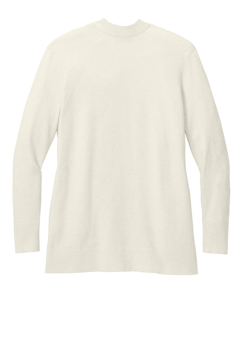 Port Authority LSW2890 Womens Easy Care Open Front Long Sleeve Cardigan Sweater w/ Pockets Heather Oatmeal Flat Back