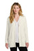 Port Authority LSW2890 Womens Easy Care Open Front Long Sleeve Cardigan Sweater w/ Pockets Heather Oatmeal Model Front