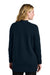 Port Authority LSW2890 Womens Easy Care Open Front Long Sleeve Cardigan Sweater w/ Pockets River Navy Blue Model Back
