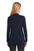 Port Authority LSW289 Womens Long Sleeve Cardigan Sweater Navy Blue Model Back