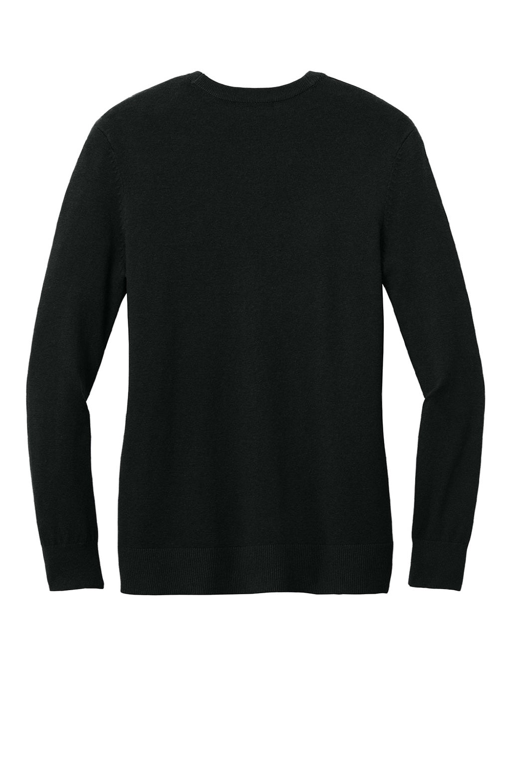 Port Authority LSW4150 Womens Easy Care Button Front Long Sleeve Cardigan Sweater w/ Pockets Deep Black Flat Back