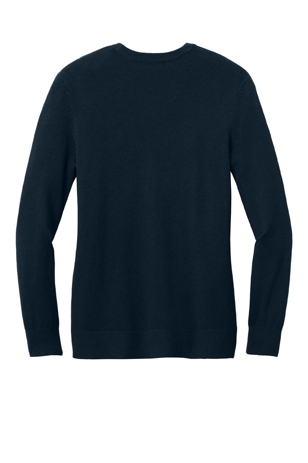 Port Authority LSW4150 Womens Easy Care Button Front Long Sleeve Cardigan Sweater w/ Pockets River Navy Blue Flat Back