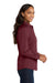 Port Authority LW100 Womens Carefree Stain Resistant Long Sleeve Button Down Shirt Burgundy Model Side