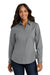 Port Authority LW100 Womens Carefree Stain Resistant Long Sleeve Button Down Shirt Gusty Grey Model Front