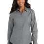 Port Authority Womens Carefree Stain Resistant Long Sleeve Button Down Shirt - Gusty Grey