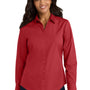 Port Authority Womens Carefree Stain Resistant Long Sleeve Button Down Shirt - Rich Red