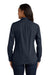 Port Authority LW100 Womens Carefree Stain Resistant Long Sleeve Button Down Shirt River Navy Blue Model Back