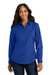 Port Authority LW100 Womens Carefree Stain Resistant Long Sleeve Button Down Shirt True Royal Blue Model Front