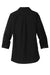 Port Authority LW102 Womens Carefree Stain Resistant 3/4 Sleeve Button Down Shirt Deep Black Flat Back