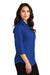 Port Authority LW102 Womens Carefree Stain Resistant 3/4 Sleeve Button Down Shirt True Royal Blue Model Side