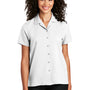 Port Authority Womens Performance Moisture Wicking Short Sleeve Button Down Camp Shirt - White - Closeout