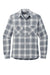 Port Authority LW669 Womens Plaid Flannel Long Sleeve Button Down Shirt w/ Double Pockets Grey/Cream Plaid Flat Front